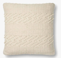 Online Designer Living Room Ivory Textured Accent Pillow