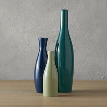 Online Designer Dining Room 3-piece blue and green scout vase set