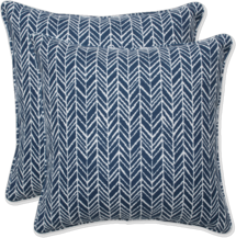 Online Designer Patio Bolderberg Herringbone Ink Blue 16.5-Inch Throw Pillow (Set of 2)