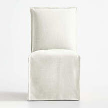 Online Designer Combined Living/Dining Addison White Flange Slipcovered Dining Chair