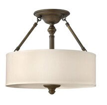 Online Designer Living Room Hinkley English Bronze Sussex 3 - Light 16" Semi Flush Mount