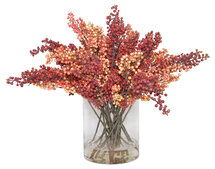 Online Designer Kitchen 34" Red Berries in Vase, Faux