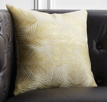 Online Designer Combined Living/Dining 16" gold and white palm leaf pillow