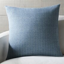 Online Designer Living Room Liano 23" Azure Pillow with Feather-Down Insert