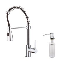 Online Designer Kitchen Kraus KPF-1612-KSD-30CH Chrome Commercial Style Pre-Rinse Kitchen Faucet with Soap Dispenser