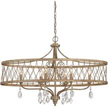 Online Designer Combined Living/Dining West Liberty 36" Wide Olympus Gold 6-Light Chandelier 