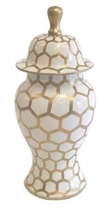 Online Designer Combined Living/Dining 14" Mesh Ginger Jar, Gold