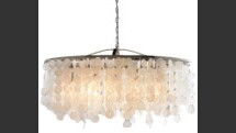 Online Designer Combined Living/Dining MODERN CAPIZ SHELL LINEAR CHANDELIER