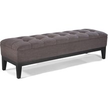 Online Designer Combined Living/Dining Aurelle Home Chateau Tuftet Grey Upholstered Dining Bench