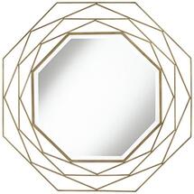 Online Designer Living Room Tavia Gold 35 3/4" Octagon Geometric Openwork Wall Mirror