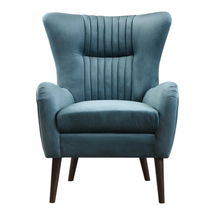 Online Designer Living Room Mid-Century Blue Velvet Armchair 