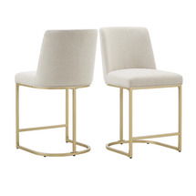 Online Designer Kitchen Upholstered Counter Stool with Metal Frame (Set of 2)