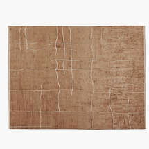 Online Designer Combined Living/Dining HOGAN HAND-KNOTTED MOCHA VISCOSE AREA RUG 10x14'