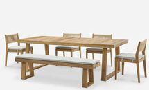 Online Designer Patio Rio Teak Dining Table, 94.5" with Bench and 4 Chairs