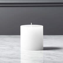 Online Designer Living Room 3"X3" WHITE PILLAR CANDLE