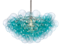 Online Designer Living Room Bubbles Chandelier, Aqua/Clear