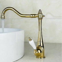 Online Designer Other 11 inch Gold Swivel Bathroom Basin Mixer Faucet Kitchen Sink 1 Handle Hole Taps