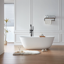 Online Designer Bathroom PS8823A-1800 71'' x 35.43'' Freestanding Soaking Solid Surface Bathtub