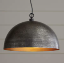 Online Designer Combined Living/Dining Rodan Hammered Metal Dome Pendant Light