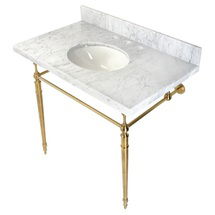 Online Designer Bathroom KVPB3622M87 Edwardian Ceramic Rectangular Console Bathroom Sink with Overflow