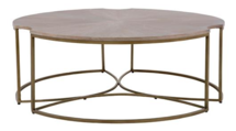 Online Designer Living Room Zachary Modern Classic Cerused Oak Top Gold Metal Base Round Round Coffee Table