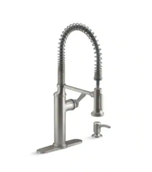 Online Designer Kitchen KOHLER Sous Pro-Style Single-Handle Pull-Down Sprayer Kitchen Faucet in Vibrant Stainless