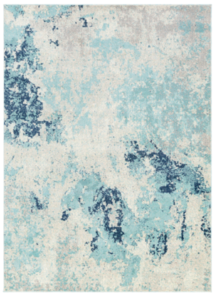 Online Designer Combined Living/Dining Blue Watercolored Rug