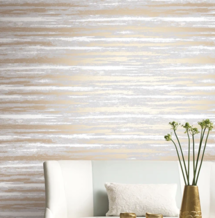 Online Designer Combined Living/Dining Atmosphere Wallpaper in Grey and Gold by Antonina Vella for York Wallcoverings