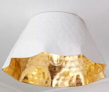 Online Designer Bathroom Ruffled Edge Hammered Metal Ceiling Light - Large