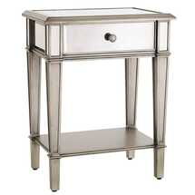 Online Designer Bedroom Hayworth Collection Mirrored Silver Nightstand