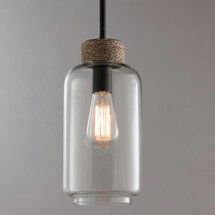 Online Designer Kitchen ROPE WRAPPED CLEAR GLASS PENDANT 