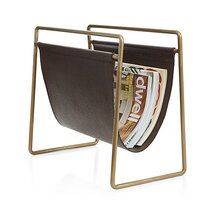 Online Designer Other Galen Brass Leather Magazine Rack