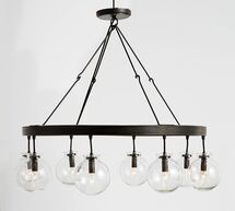 Online Designer Combined Living/Dining BARRETT GLASS GLOBE CHANDELIER