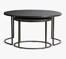 Online Designer Combined Living/Dining Duke Round Metal Nesting Coffee Tables