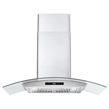 Online Designer Kitchen 36" 380 CFM Ducted Wall Mount Range Hood in Stainless Steel