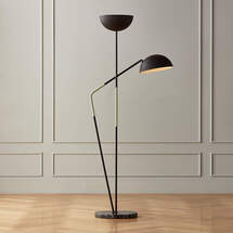 Online Designer Combined Living/Dining PAVO BLACK MARBLE DOUBLE FLOOR LAMP