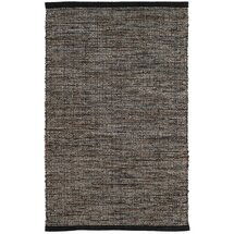 Online Designer Combined Living/Dining Grant Handmade Flatweave Black Area Rug