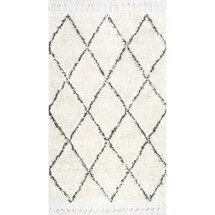 Online Designer Living Room Twinar Hand-Knotted White Area Rug by Langley Street™