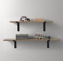 Online Designer Bedroom INDUSTRIAL PLANK SHELF & BRACKETS SET - NATURAL