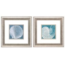 Online Designer Living Room Coastal Menagerie 2 Piece Framed Graphic Art Set