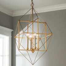 Online Designer Bedroom GEOMETRIC GOLD AND SILVER LEAF LANTERN - SMALL