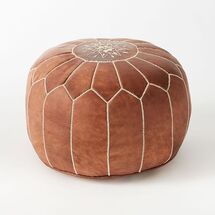 Online Designer Combined Living/Dining Moroccan Leather Pouf - Small