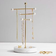 Online Designer Bedroom Marble and Gold Necklace Holder