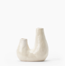 Online Designer Combined Living/Dining White Ceramic Duo Candle Holder