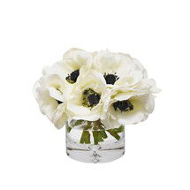 Online Designer Home/Small Office Faux Anemone Arrangement in Glass Vase