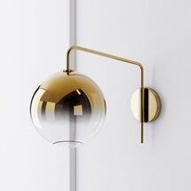 Online Designer Bedroom Sculptural Adjustable Globe Sconce - Metallic Ombre