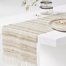 Online Designer Kitchen Cheyenne 90" Neutral Table Runner