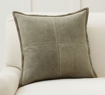 Online Designer Bedroom Pieced Suede Pillow & Down Alternative Insert Bundle, 20" x 20",