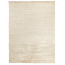 Online Designer Combined Living/Dining Sanctuary Hand Woven Silk Light Beige Area Rug