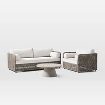 Online Designer Patio Coastal sofa, lounge chair, coffee table set